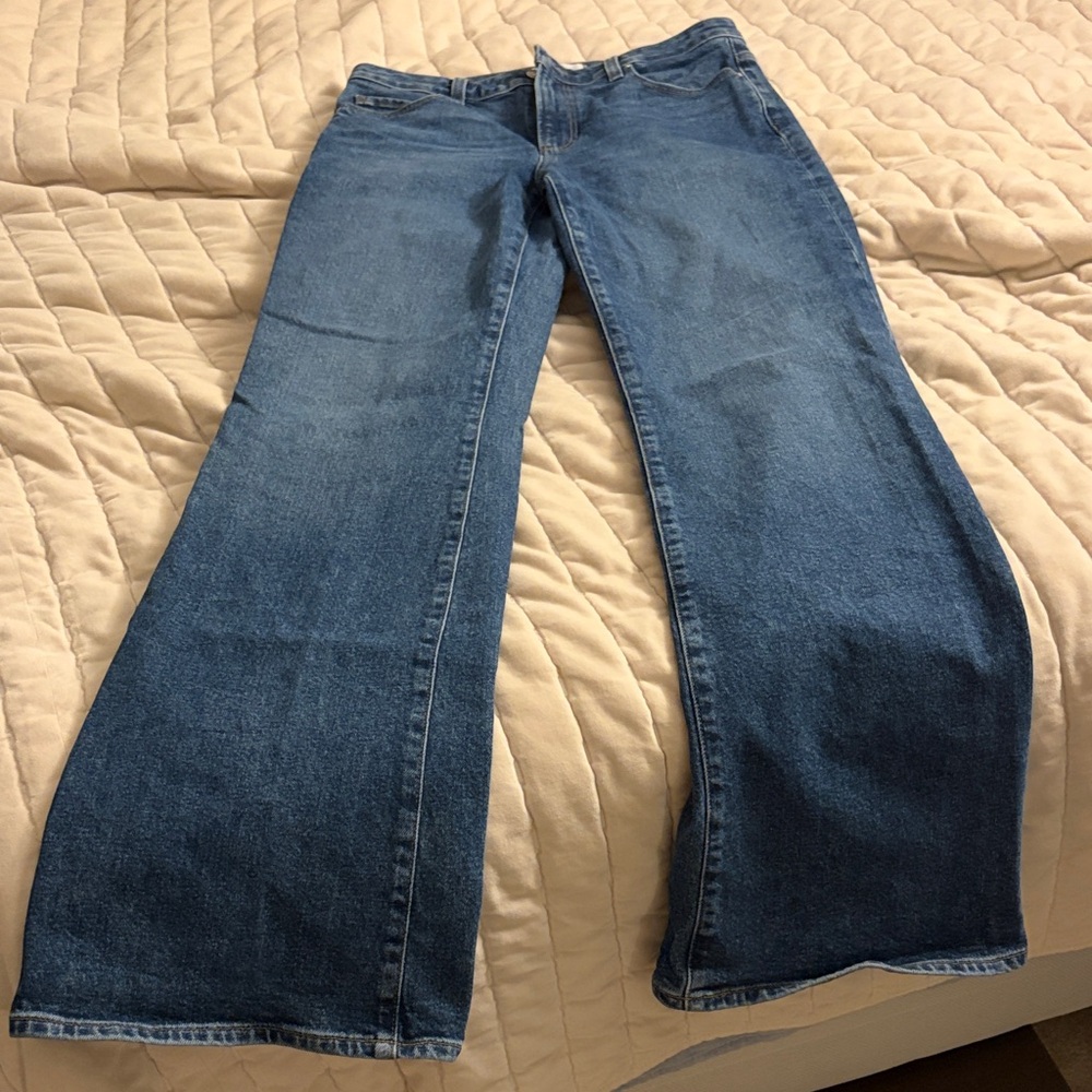 PAIGE Dark Blue Sofia Wide Leg Jeans